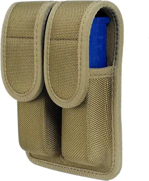 TAFTACFR Molded Double Mag Pouch Holster with Double and Single Stack Magazines .380, 9mm & 40 Cal for S&W M&P Ruger Glock Walther H&K