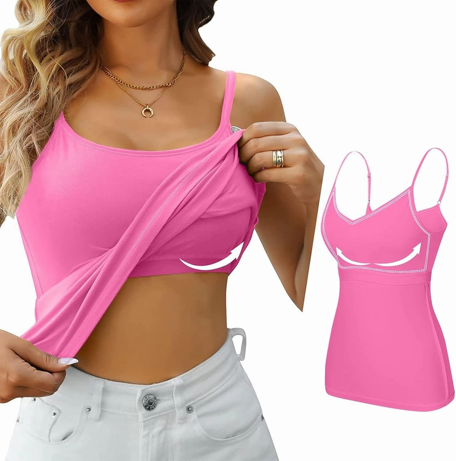 Tank Tops for Women 2024 Cushion Halter Vest without Steel Ring Cup Outside Wear Underwear Women's Cotton