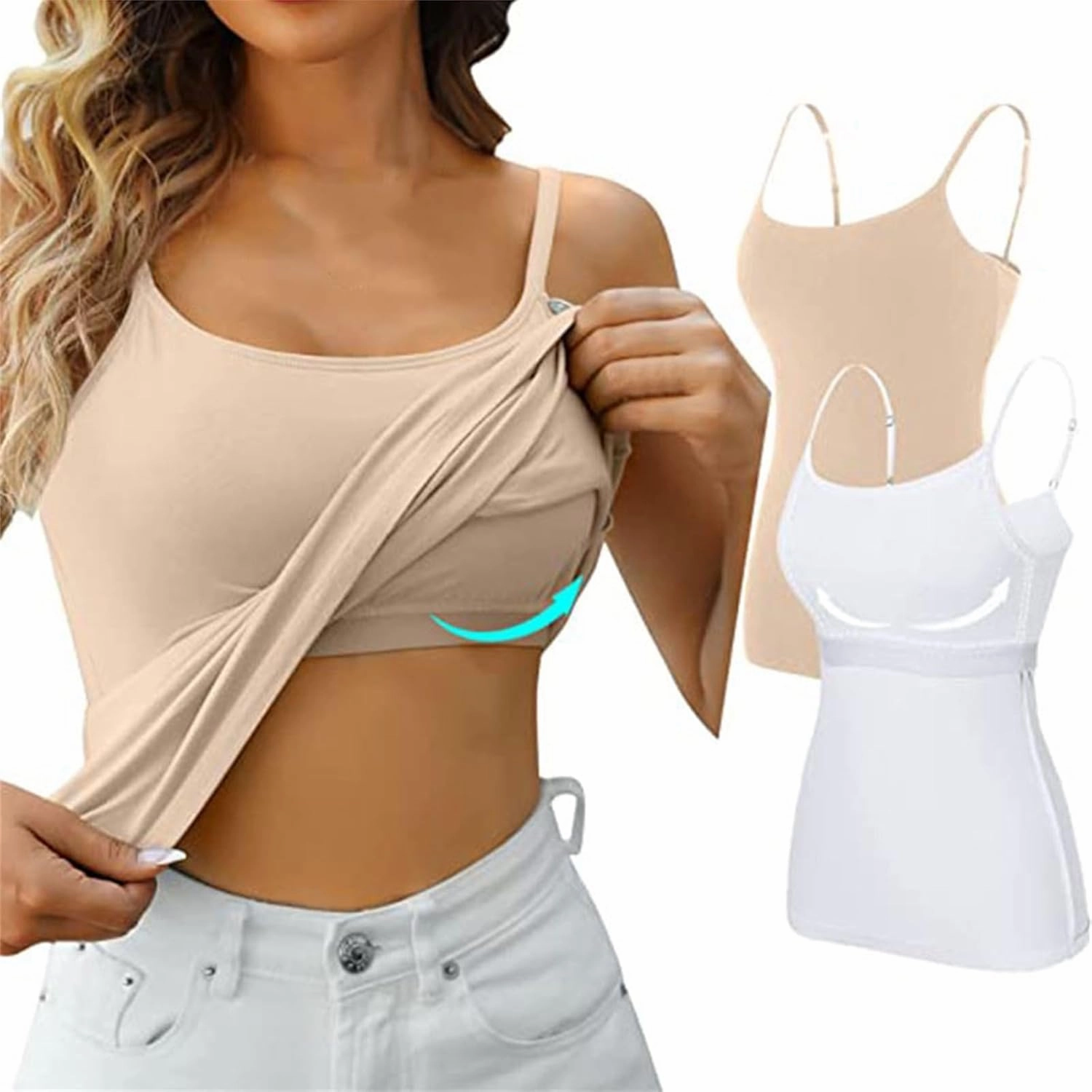 Tank Tops for Women 2024 Cushion Halter Vest without Steel Ring Cup Outside Wear Underwear Women's Cotton