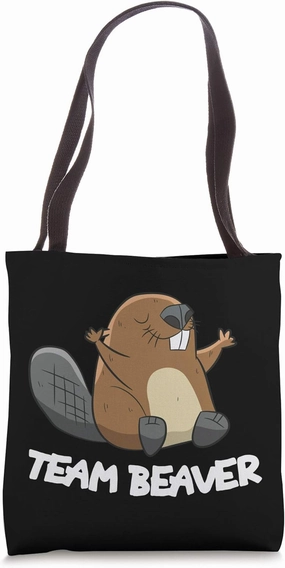 Team Beaver Funny Beaver Tote Bag
