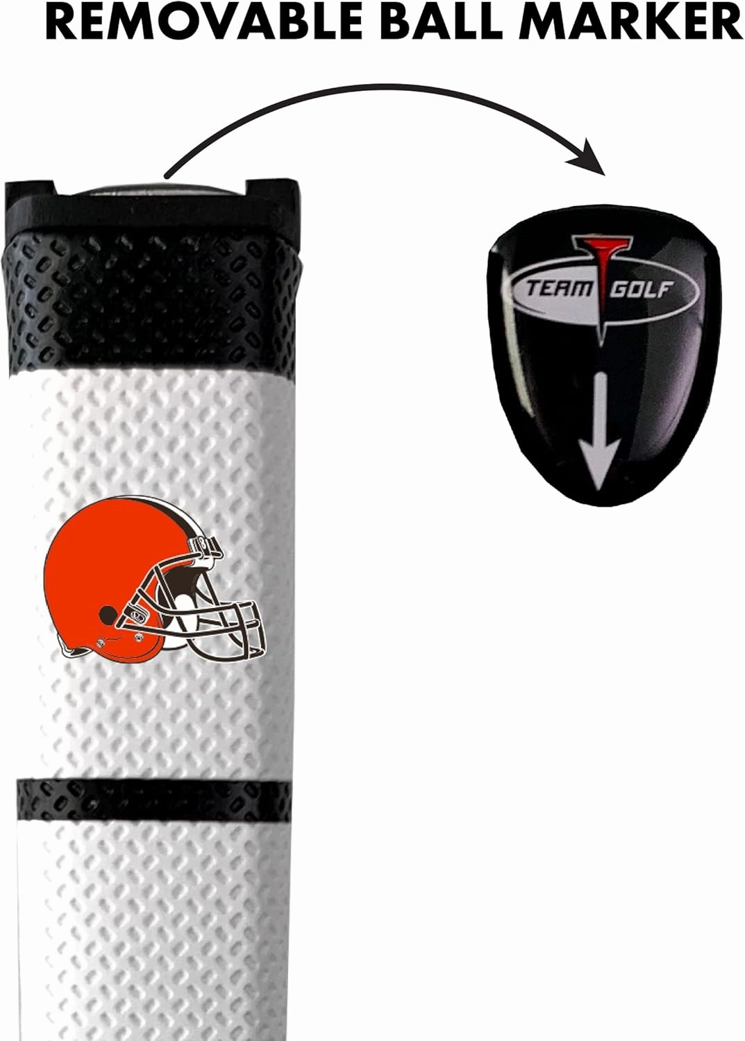 Team Golf NFL NFL Golf Putter Grip (Multi Colored) with Removable Ball Marker, Durable Wide Grip & Easy to Control