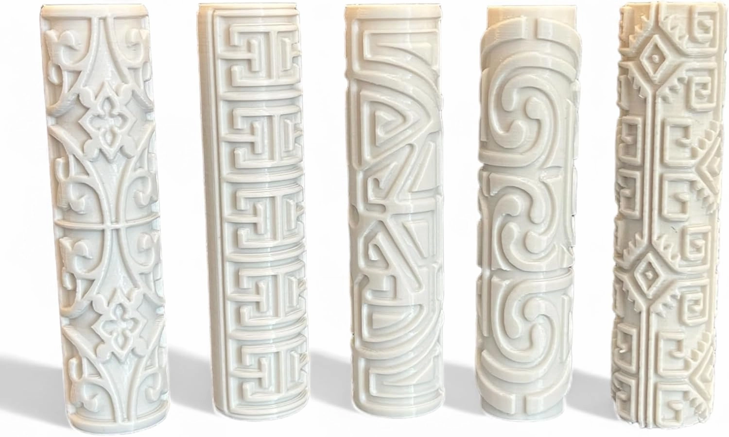 Temple Pack Texture Roller 5 Pack Gaming Terrain Bundle for D&D, Battle Mat, Dungeons and Dragons, Pathfinder, Warhammer 40k, RPG, Miniatures, Tabletop, Pottery, Pastry, Rolling Pin Roller
