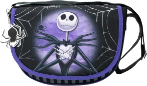 The Nightmare Before Christmas NBX Jack & Sally Black and Purple Shoulder Saddle Bag, Black
