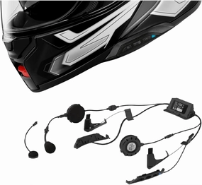 The Helmet Shop SRL3 Bluetooth Headset Plus Neotec 3 Modular Helmet Combo. SRL3 Headset Comes pre-Installed and Tested.