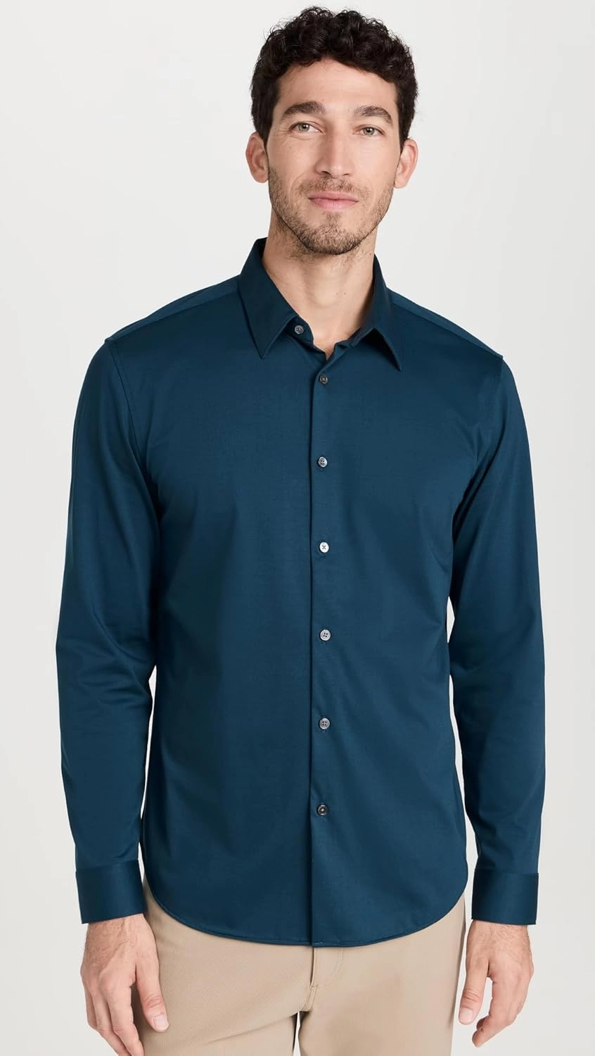 Theory Men's Sylvain Shirt in Structure Knit