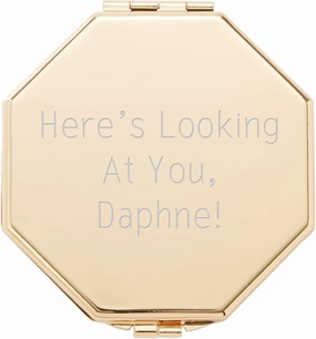 THINGS REMEMBERED Gold Octagon Compact Mirror (Free Customization)