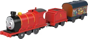 Thomas & Friends Motorized Toy Train Graffiti James Battery-Powered Engine with Tender & Cargo Car for Pretend Play Preschool Kids Ages 3  Years