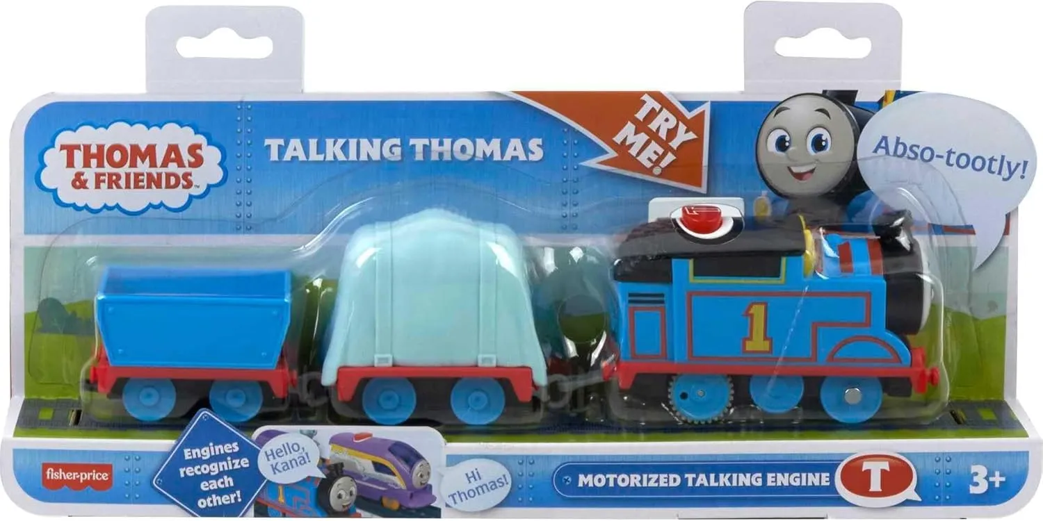Thomas & Friends Motorized Toy Train Talking Thomas Engine with Sounds & Phrases Plus Cargo for Preschool Kids Ages 3  Years
