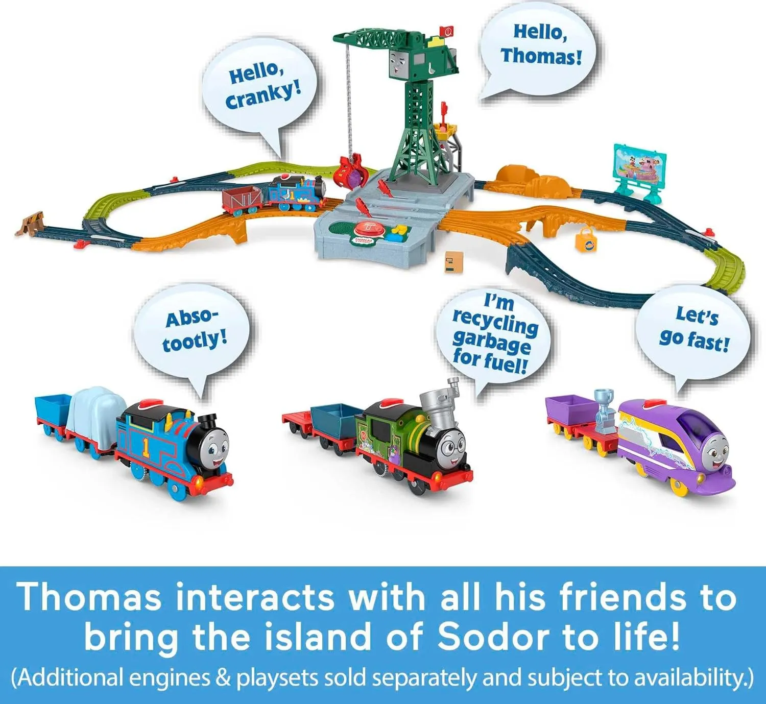 Thomas & Friends Motorized Toy Train Talking Thomas Engine with Sounds & Phrases Plus Cargo for Preschool Kids Ages 3  Years