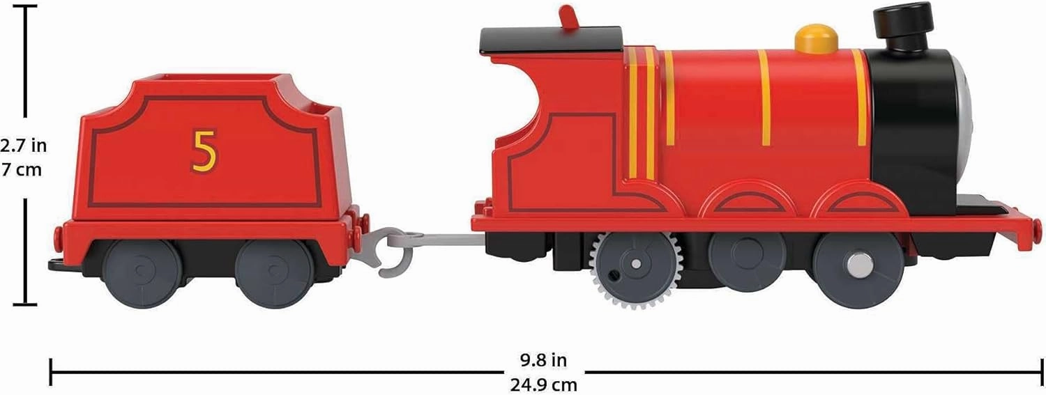 Thomas & Friends Motorized Toy Train James Battery-Powered Engine with Tender for Preschool Pretend Play Kids Ages 3  Years