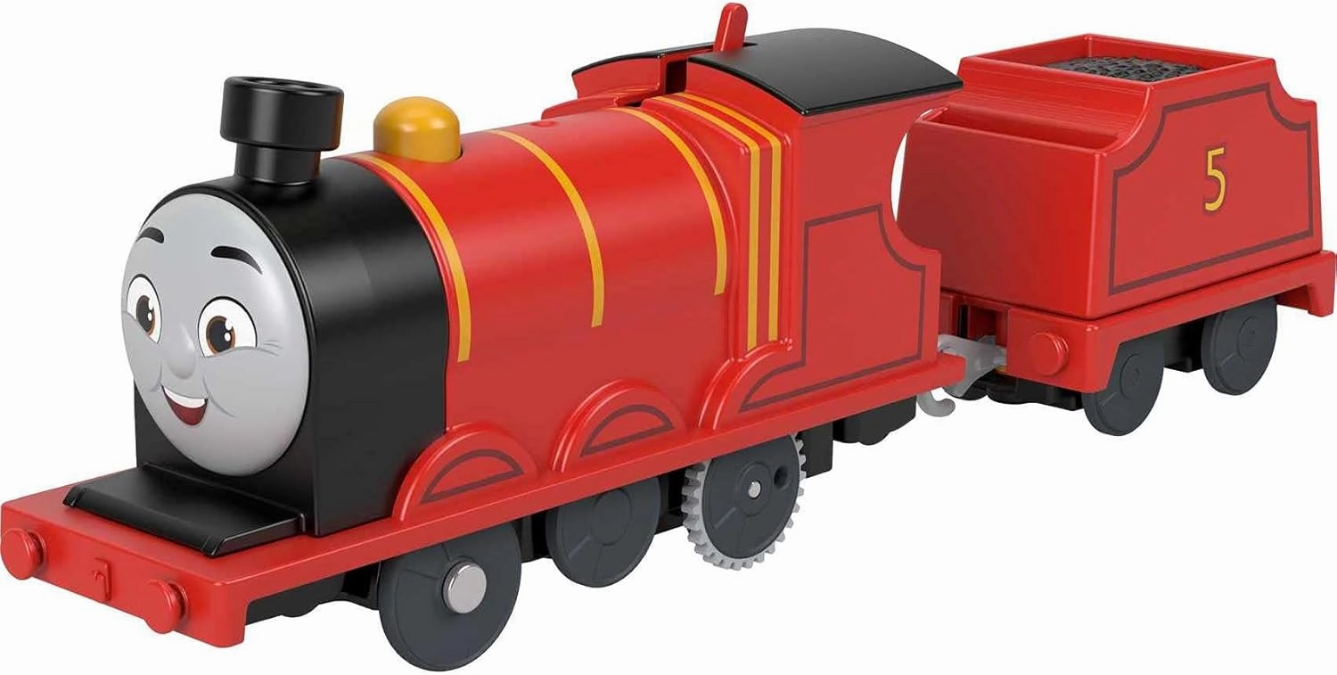 Thomas & Friends Motorized Toy Train James Battery-Powered Engine with Tender for Preschool Pretend Play Kids Ages 3  Years