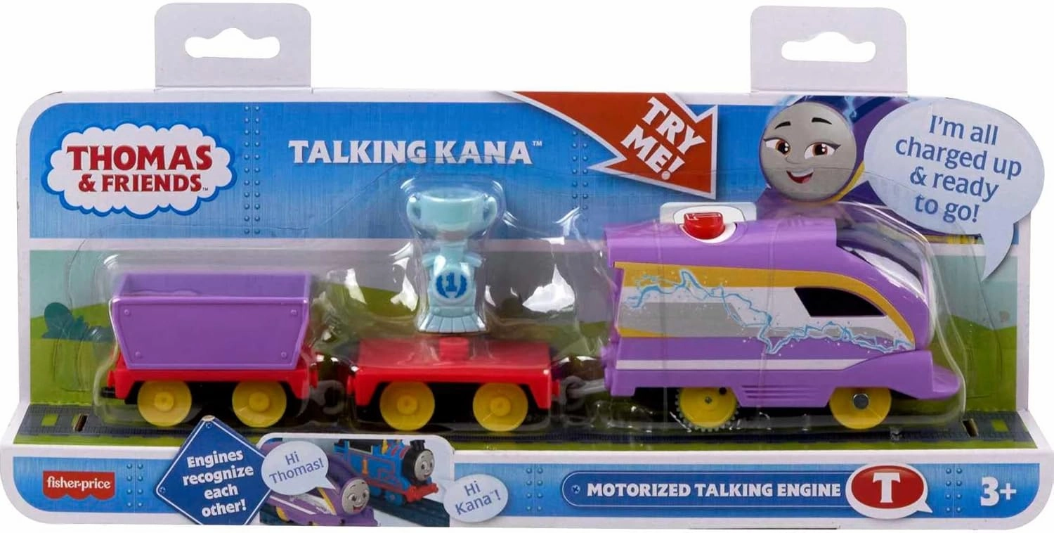 Thomas & Friends Motorized Toy Train Talking Kana Engine with Sounds Phrases & Cargo Car for Preschool Pretend Play Kids Ages 3  Years