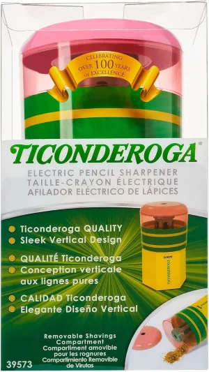 Ticonderoga Electric Pencil Sharpener, Pencil Shaped, Yellow