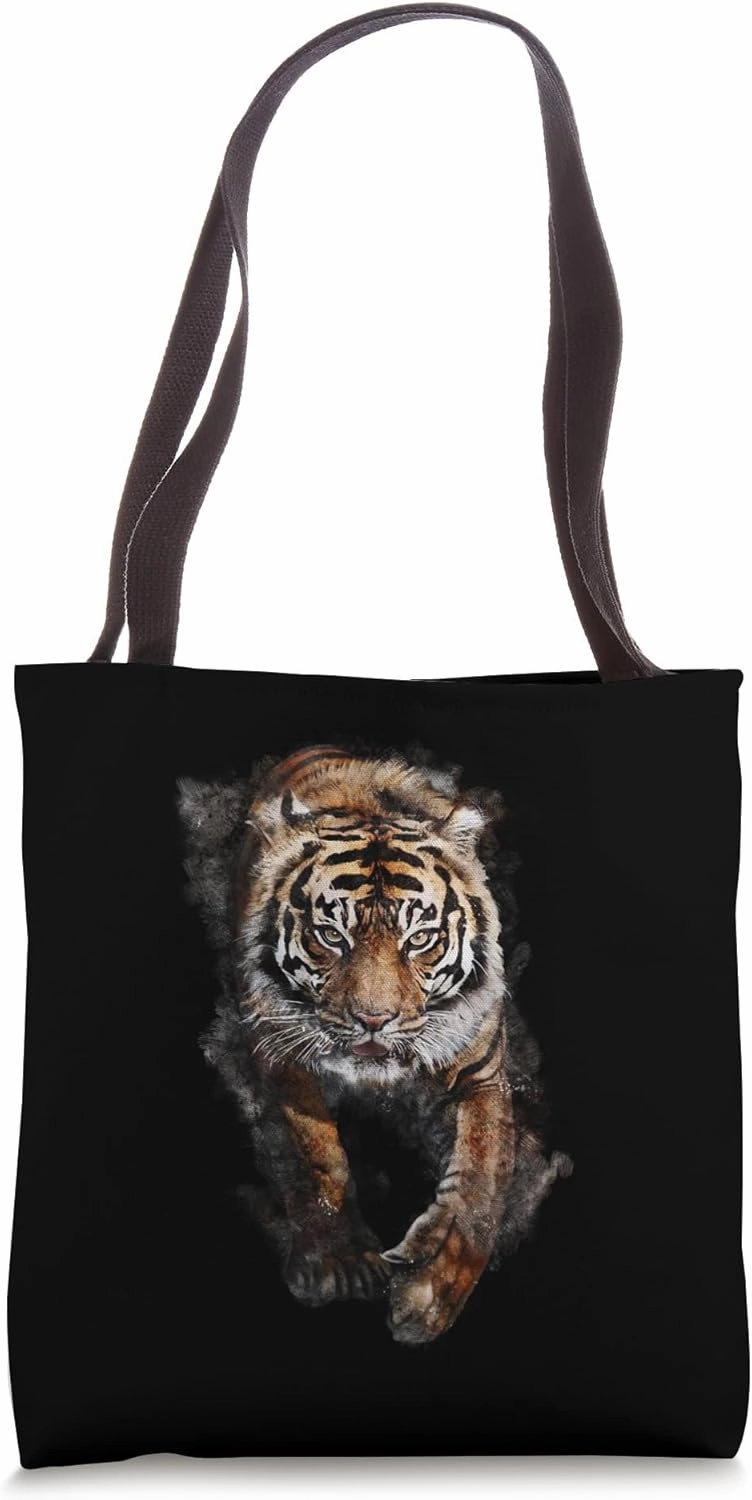 Tiger Graphic Funny Genus Panther Felidae Cat Lovers Novelty Tote Bag