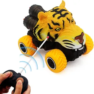 Tipmant Cute RC Car Remote Control Vehicle Toys Realistic Animal Kids Birthday Gifts (Yellow Tiger)