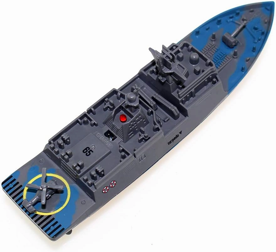 Tipmant Military RC Naval Ship Vessel Warcraft 2.4 GHz Remote Control Boat Speedboat Electric Water for Swimming Pool Kids Toy Birthday Gifts (Grey)