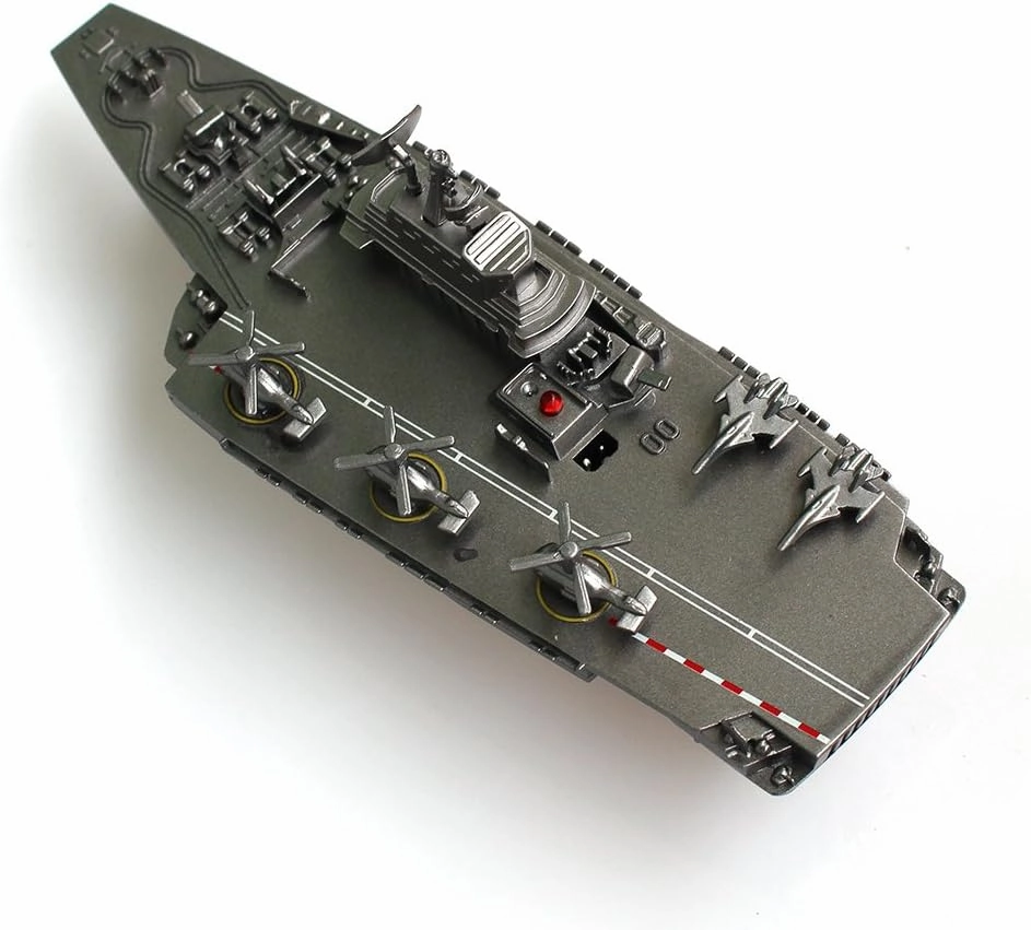 Tipmant Military Remote Control Aircraft Carrier Model RC Boat Ship Speedboat Yacht Electric Water Toy - Silver (2.4G No Antenna)