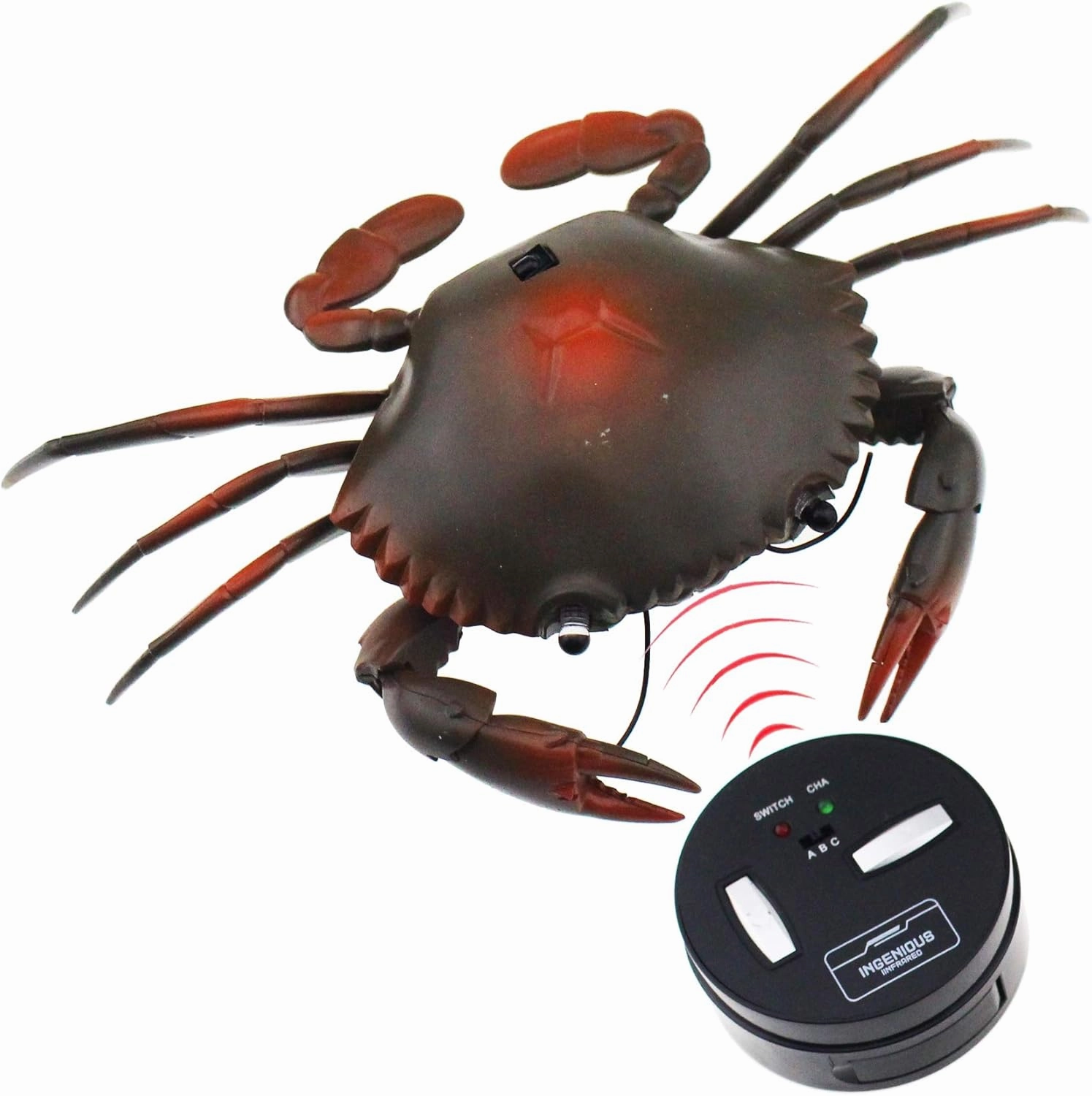 Tipmant RC Crab Animal Toy Remote Control Car Vehicle Electronic Fake Insect for Kids Birthday Gift Christmas Halloween (Grey)