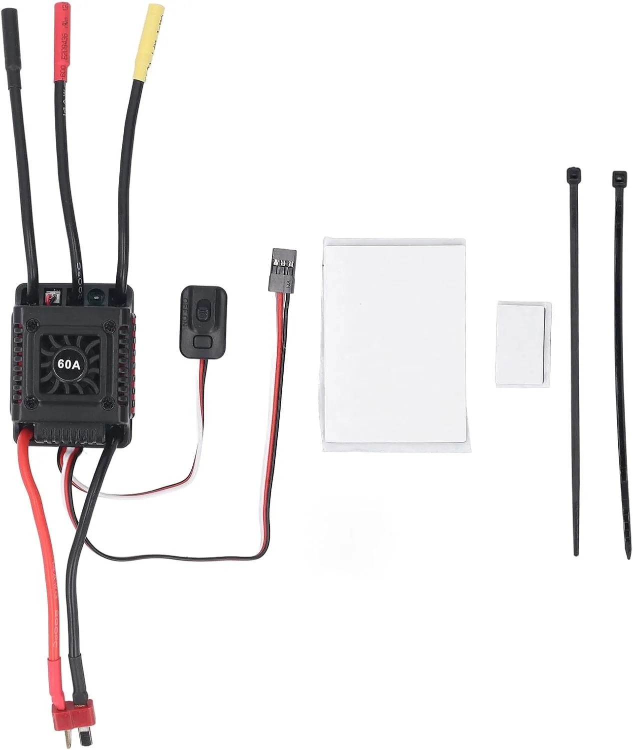 Tissting Brushless ESC 60A Aluminium Alloy Brushless Motor Electric Speed Controller for 1/10 RC Drone Airplanes Multiaxis Aircraft Helicopter