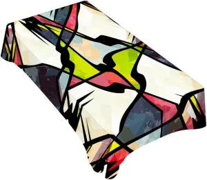 TKS MITLAN Art Graffiti Tablecloth 60x84 Inch Rectangular Abstract Colorful Irregular Geometric Creative Design Oblong Table Cloth Kitchen Table Decorations for Home Dinner Party