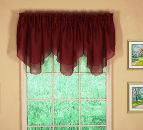 Today's Curtain Emelia Original Voile Ascot 25", Burgundy, 40" W x 25" L