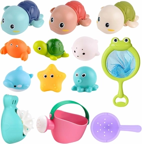 Toddler Baby Bath Toys, Water Toys Pool Toys for Toddlers 1-3, Bath Tub Toys for Kids Gifts for 2 3 Year Old Boys Girls, 13 Packs
