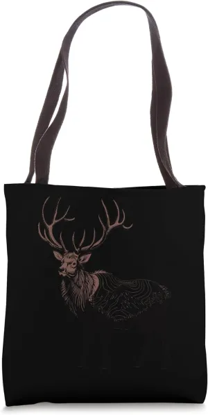 Topographical Bull Elk Deer Hunting Antlers Deer Hunters Tote Bag