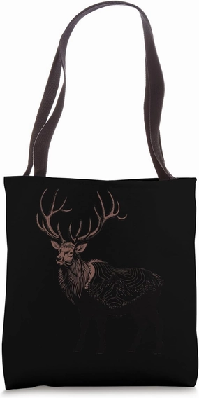 Topographical Bull Elk Deer Hunting Antlers Deer Hunters Tote Bag