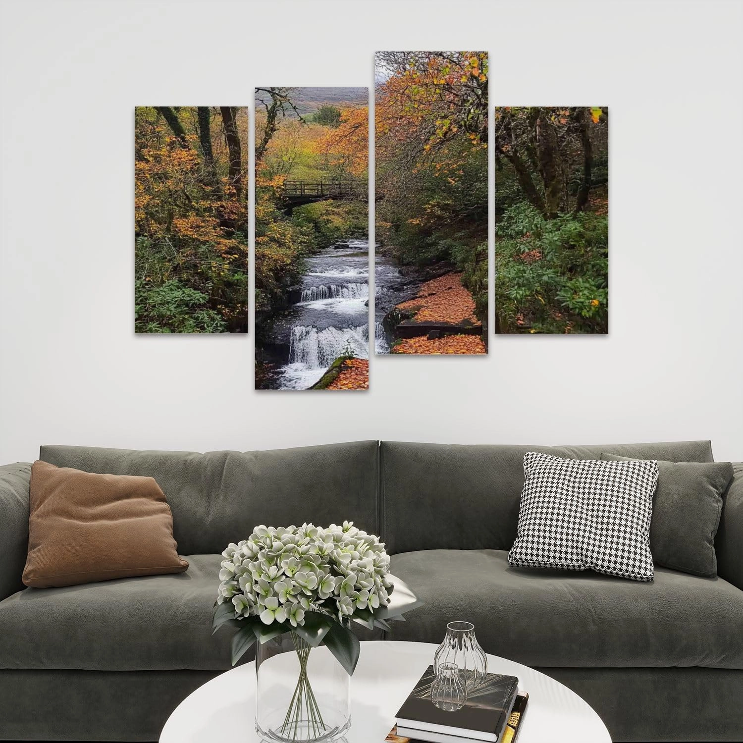Torc Waterfall Loop Killarney National Park Kerry Canvas Prints Wall Decor 4 Pieces Contemporary Framed Artworks for Living Room Bedroom Bathroom Office Home Decoration Gifts