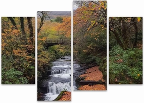 Torc Waterfall Loop Killarney National Park Kerry Canvas Prints Wall Decor 4 Pieces Contemporary Framed Artworks for Living Room Bedroom Bathroom Office Home Decoration Gifts