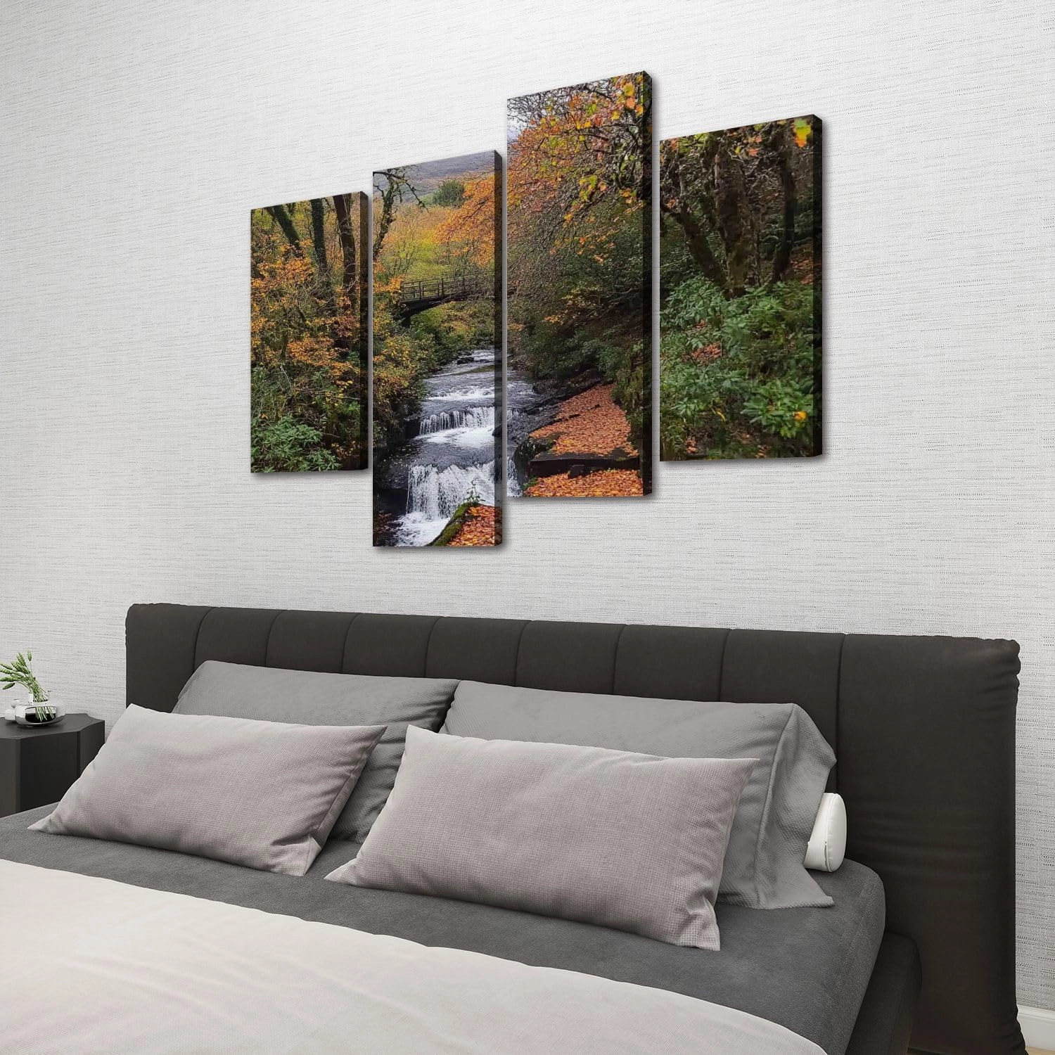 Torc Waterfall Loop Killarney National Park Kerry Canvas Prints Wall Decor 4 Pieces Contemporary Framed Artworks for Living Room Bedroom Bathroom Office Home Decoration Gifts