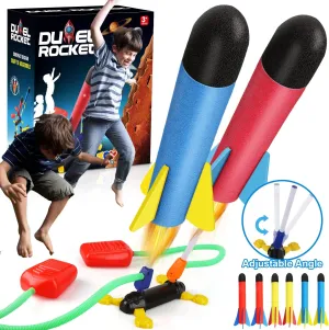 TOY Life Toy Rocket Launcher for Kids - Toy Rocket with 6 Foam Rockets 2 Launchers Air Rocket Launcher for Kids 3-5-8-12,Outside Toys for Kids Ages 4-8, Dueling Outdoor Games for Kids Gift Toys
