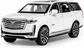 Toy Cars for 1:32 Escalade SUV Model Cars, Pull Back Die-cast Vehicles, Collectible Cars with Sounds＆Lights for Kids Boys Girls and Adults, Gift White