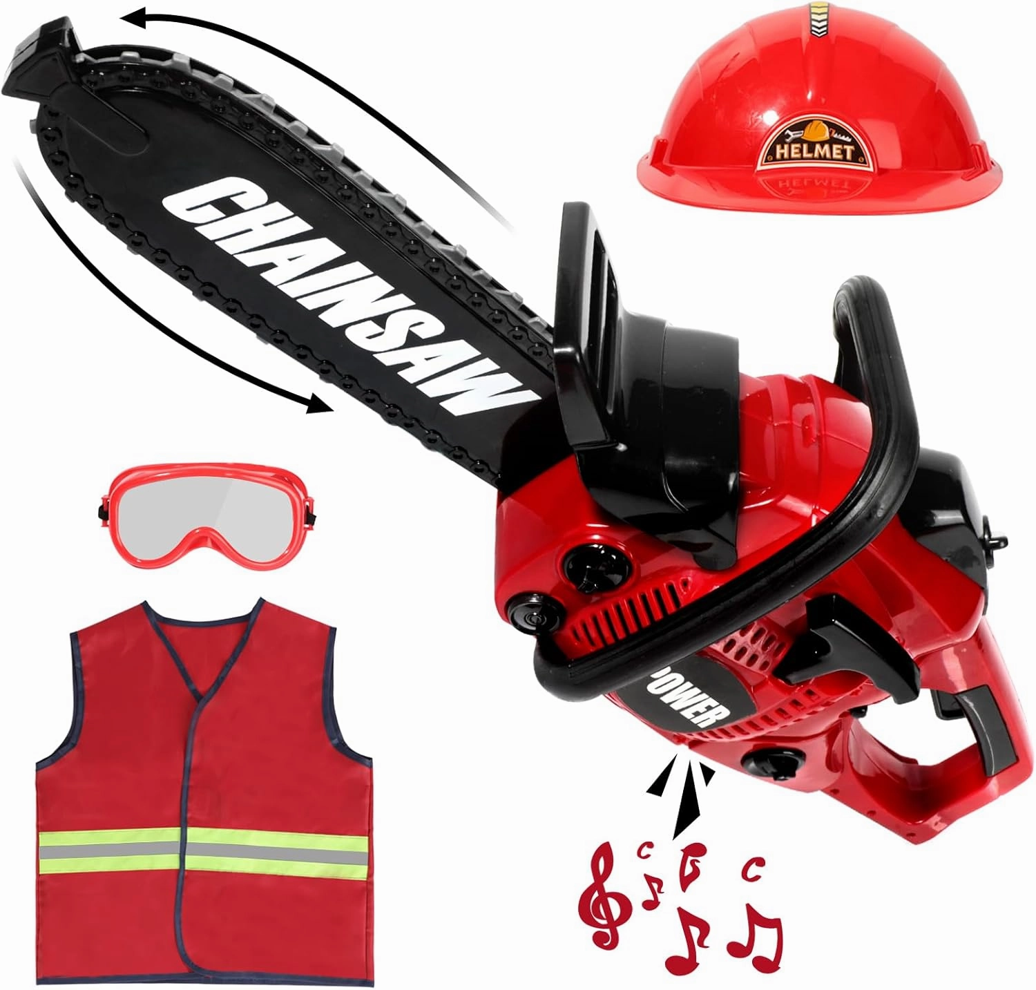 Toy Tools for Kids 3–5 Years, Toddlers Construction Playset with Worker Vest & Electric Chainsaw, Durable Pretend Play Birthday Gift for Boys Girls