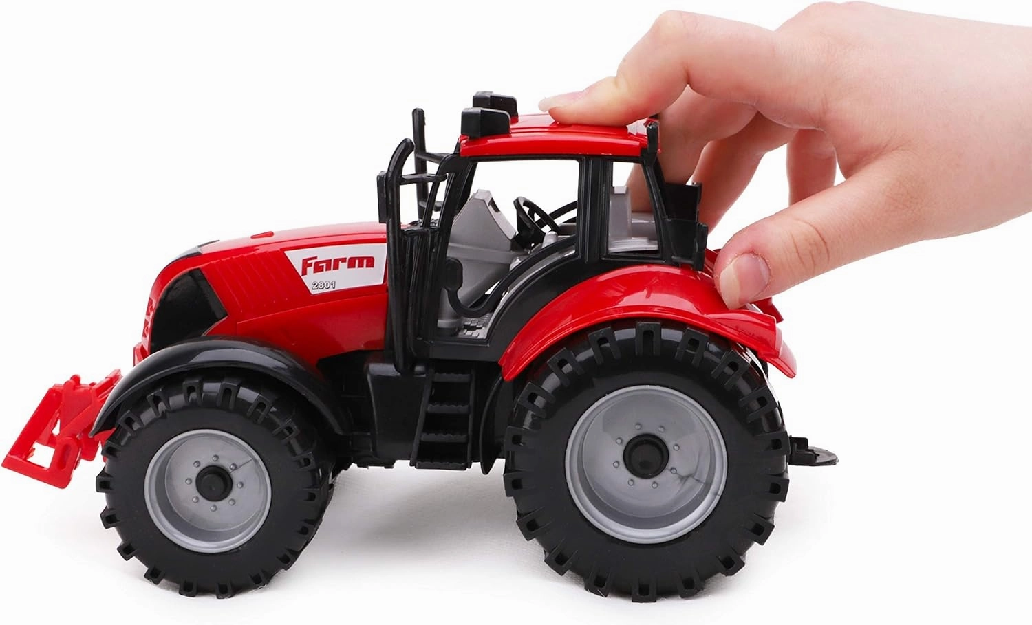 ToylandⓇ Friction Powered Farm Tractor with Opening Bonnet - Available in Pink, Blue, Red & Green (RED)