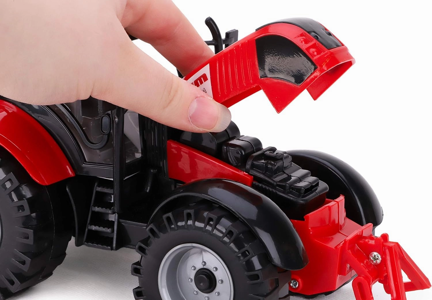 ToylandⓇ Friction Powered Farm Tractor with Opening Bonnet - Available in Pink, Blue, Red & Green (RED)