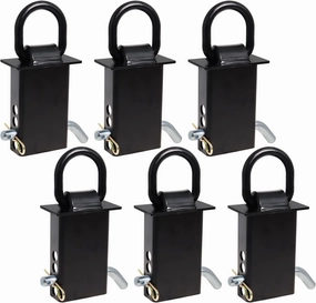 Trailer Stake Pocket D Ring 16200lbs Heavy Duty Removable Adjustable D-Ring Stake Pocket Tie Downs for Utility Trailers, Flatbed Trucks w/ 1/2" Hitch Pin (Black, 6PCS)