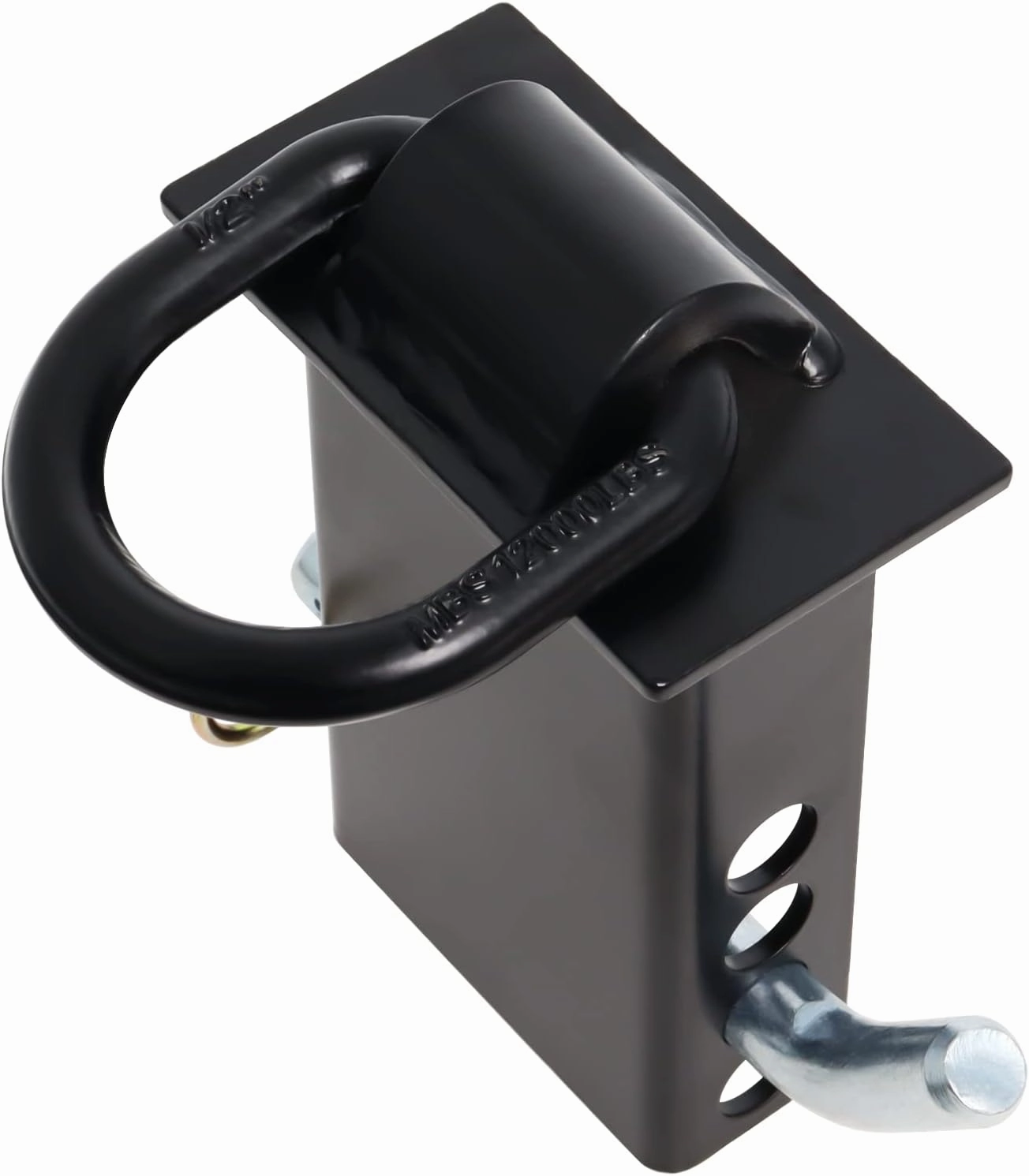 Trailer Stake Pocket D Ring 16200lbs Heavy Duty Removable Adjustable D-Ring Stake Pocket Tie Downs for Utility Trailers, Flatbed Trucks w/ 1/2" Hitch Pin (Black, 6PCS)