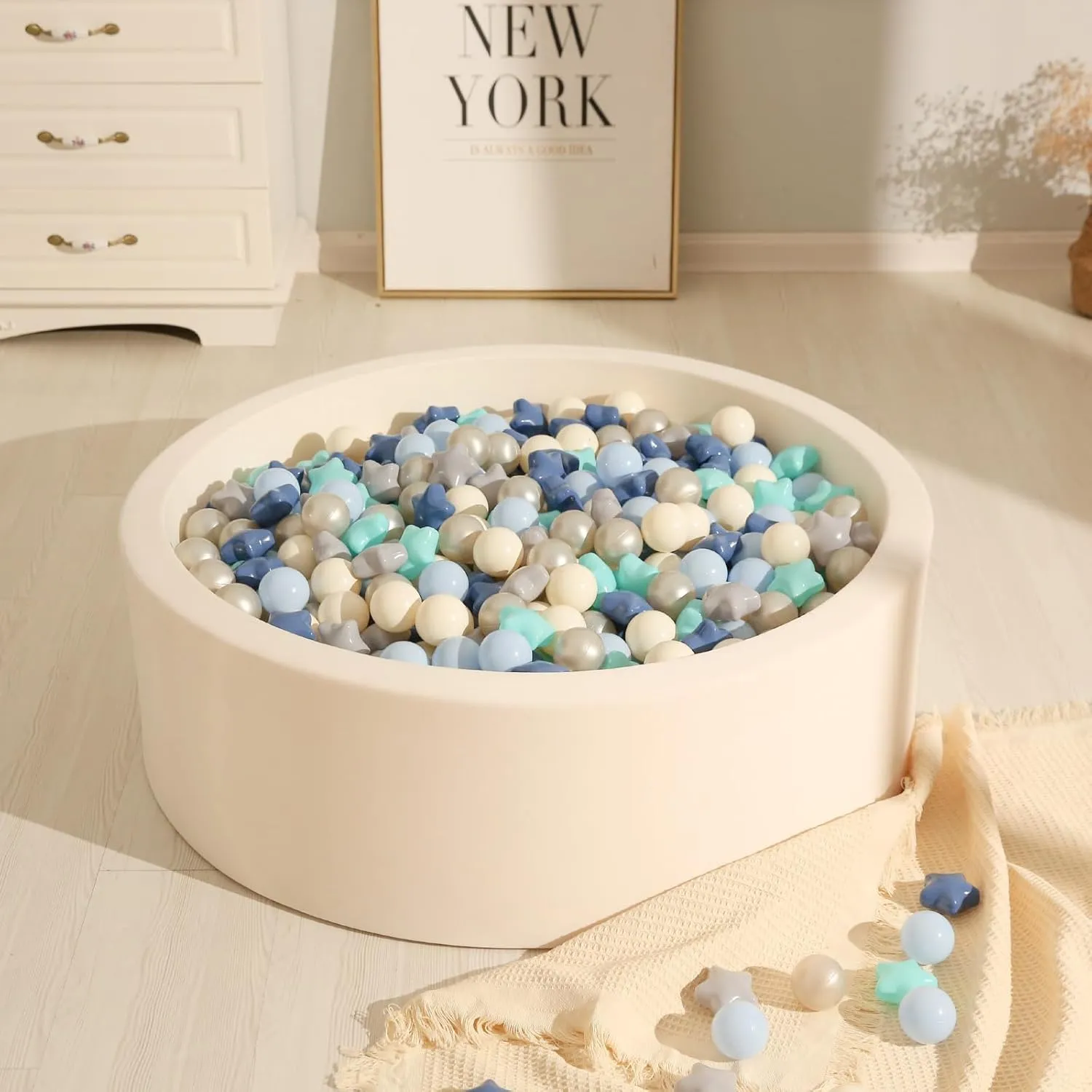 TRENDPLAY Star Ball Pit Balls 50 100 200 500 for Toddlers - Ball Pit Ball Shapes for Boys Girls Fun, Birthday Party, Christmas Decoration
