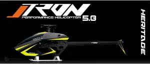 Tron 5.8 Heritage Remote Control Helicopter Kit Without Blades and Electronics - RC Helicopter is Capable to Use A Wide Range of Lipo Batteries 6,8,10 or 12S (Gray/Neon Yellow)