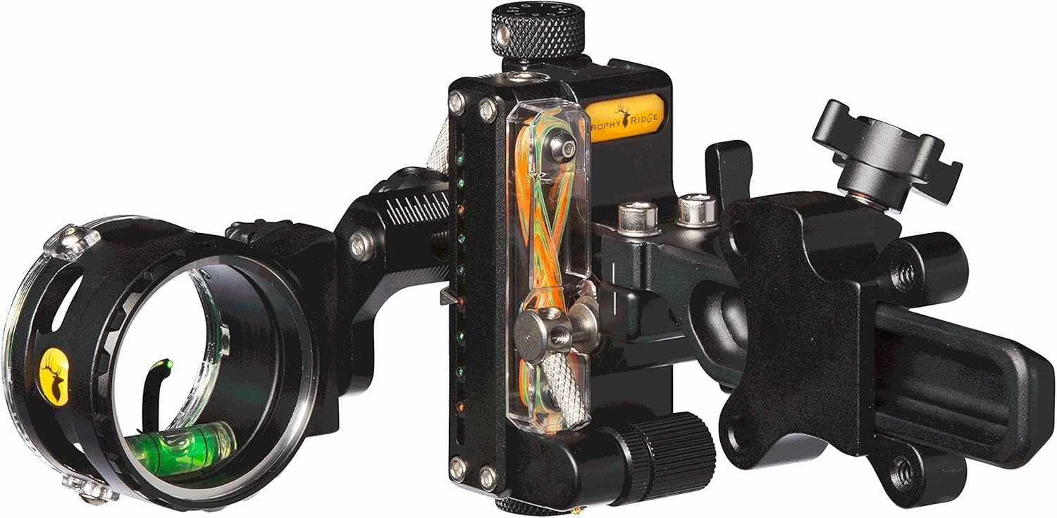Trophy Ridge React One Pro Dovetail Bow Sight - Accuracy up to 100 Yards, Tool Less Windage and Elevation Adjustability, 2nd/3rd Axis Leveling, Adjustable Click Light