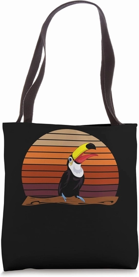 Tropical Bird Lover Rainforest Animal Lover Retro Toucan Tote Bag