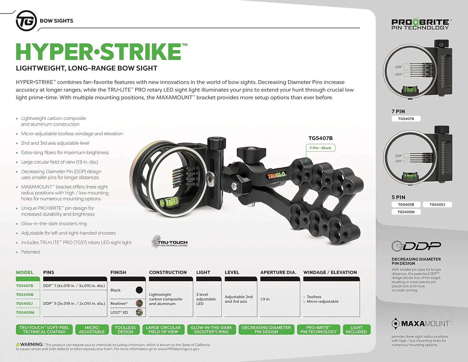 TruGlo Hyper-Strike Ultra-Light Long Range Bow Sight