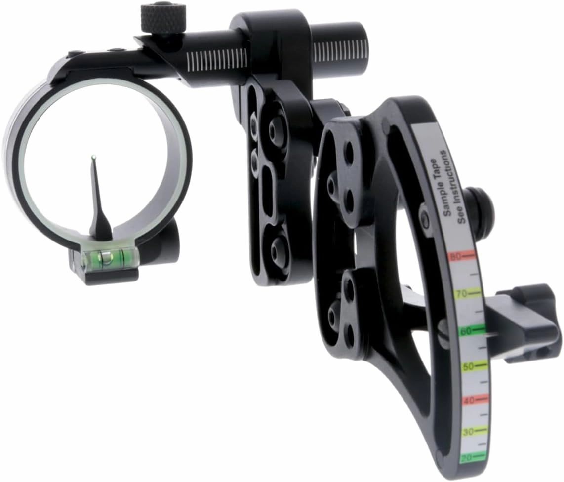 TRUGLO Pendulum 1-Pin Ultra-Lightweight Quiet Archery Hunting Treestand Bow Sight with Large Circular Field of View - Adjustable for Right & Left-Handed Shooters - LED Light Included