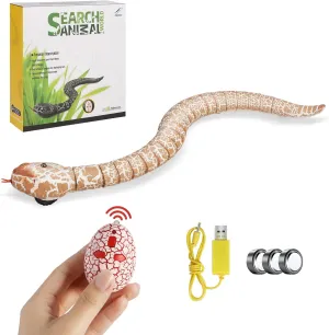 Ufurty Rely2016 Realistic Remote Control RC Snake Toy Fast Moving Simulation Fake Rattlesnake Robotic Toy Battery Powered Snake-Egg Controller USB Rechargeable Snake Scary Trick Toy for Kids Play