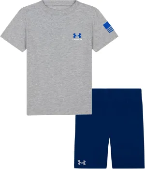 Under Armour boys Short Sleeve Tee and Short Set, Lightweight and Breathable