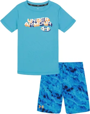 Under Armour Boys' Swim Volley Set, Sleeve Shirt & Matching Shorts, Lightweight & Breathable