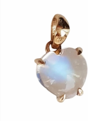 Unique Jewelry AA Rainbow Moonstone Pendant 14k Solid Gold Pendant Luxury Charm June Birthstone Heart Shape Gemstone