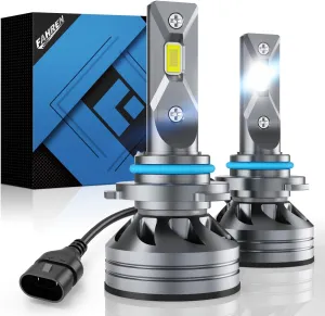 Upgraded HB3/9005 Light Bulb, Super Bright 6500K, 7 Years Long Service Life with Cooling Fan, Real 1:1 Size 9005 Fog Lights, CANbus-Ready Plug and Play, lP68 Waterproof, Pack of 2