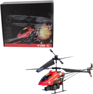 V398-C RC Helicopter, 2.4G 4CH Control, Missile Aircraft Design with Dual-Blade & Adjustable Left/Right Throttle, Ready-to-Fly Version